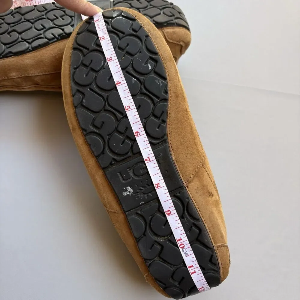 Ugg Ascot Men 11 (Missing Size Tag) Leather Shearling Lined Moccasin Slippers